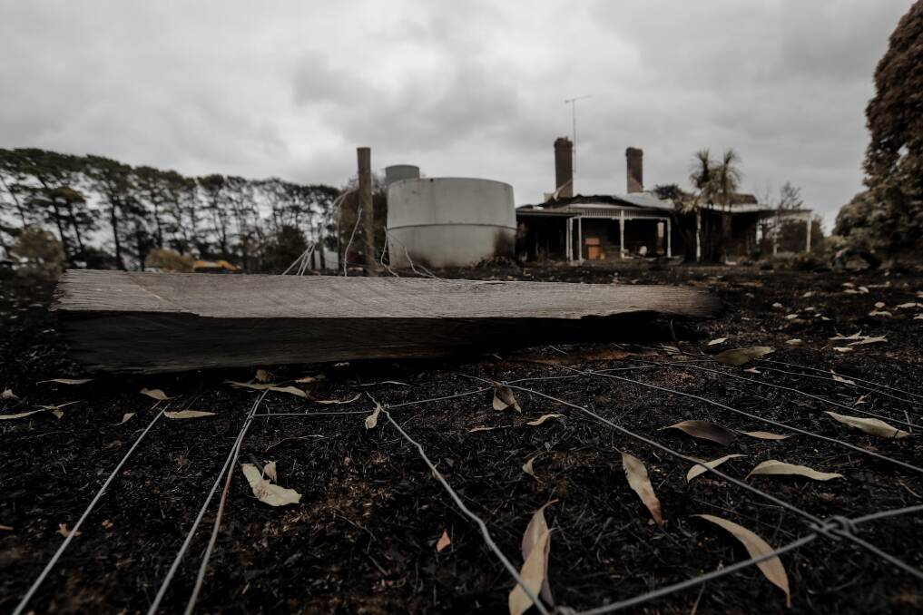 The remains of a Gazette home that was ravaged by fire. Picture: Morgan Hancock