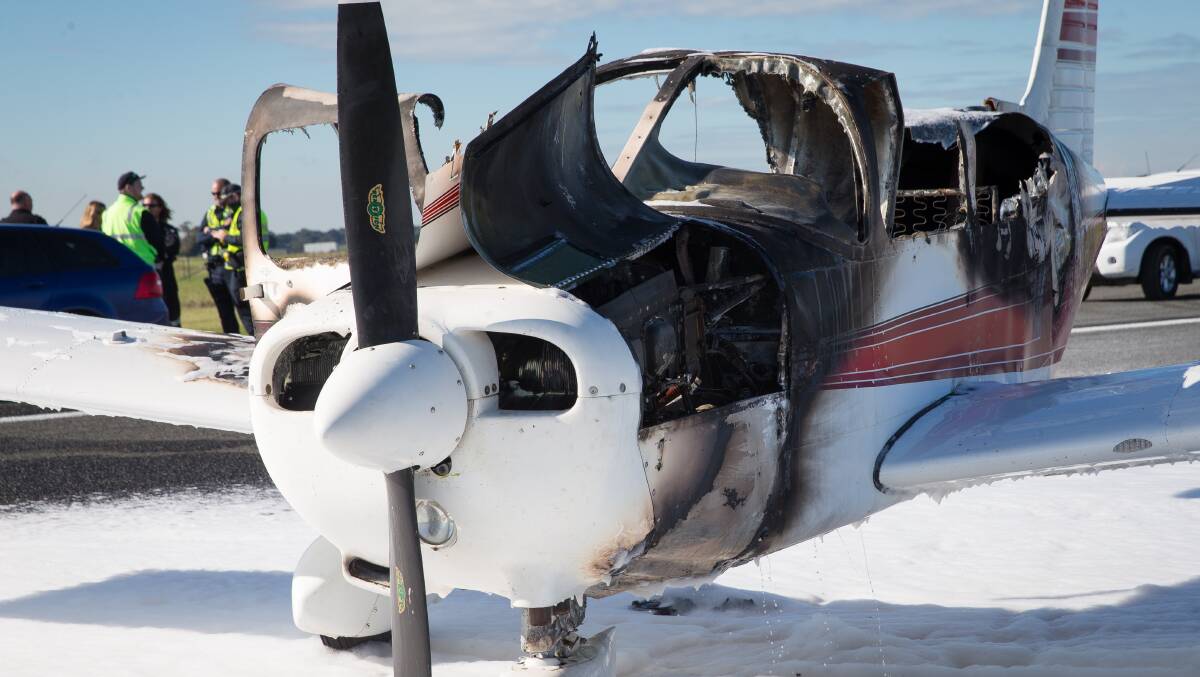 Mixed luck: The engine fire started when the plane was on the ground and the pilot was able to make an escape.