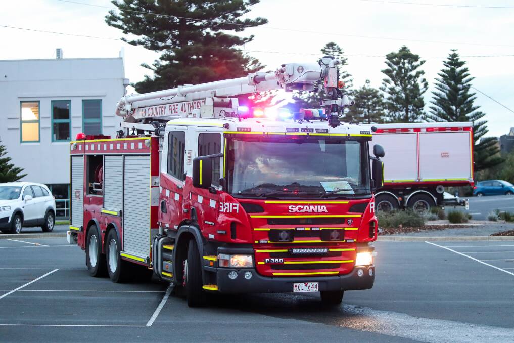 Two Warrnambool CFA tankers attended the car fire at about 12:45am on Sunday morning. Picture: Morgan Hancock