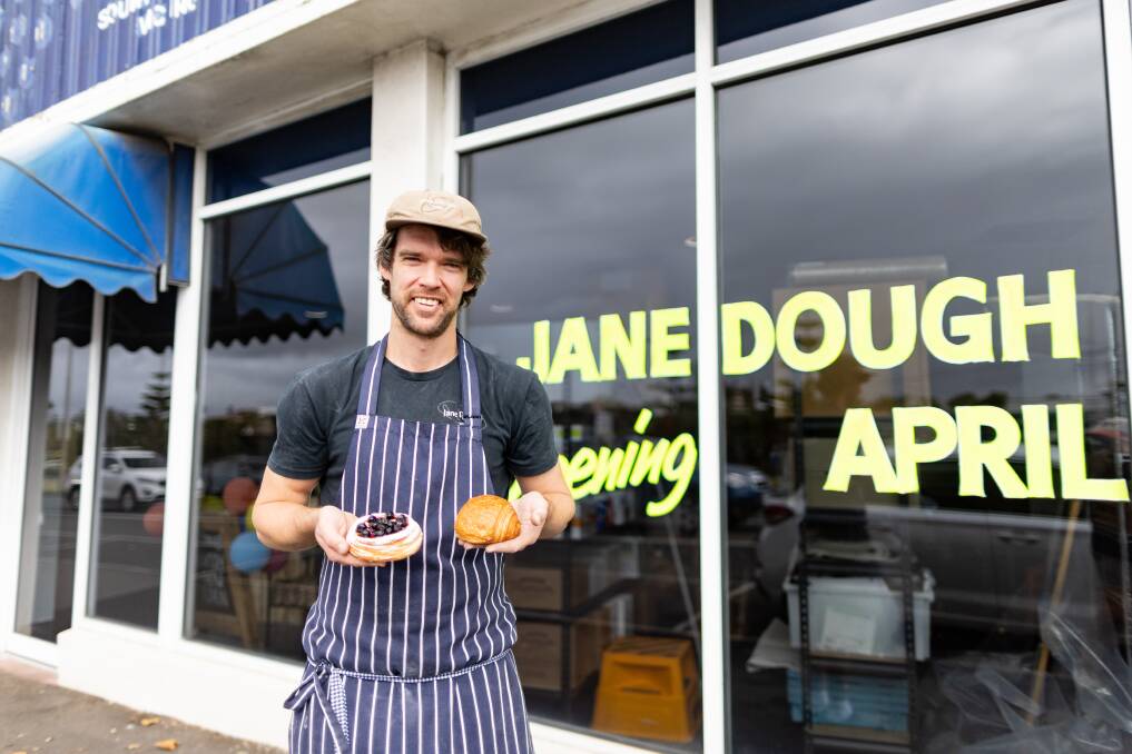 Baker Will Jane at the new Jane Dough store on Warrnambool's Raglan Parade. Picture by Anthony Brady