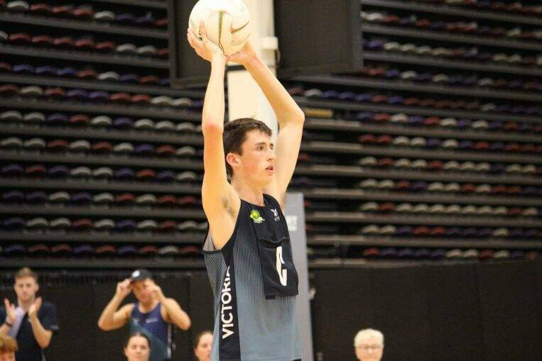 Aidan Conheady playing in the midcourt for Victoria's under 17 team at the 2024 national championships. Picture supplied 