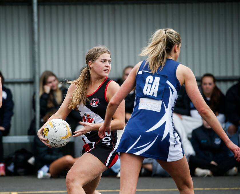 Koroit netballer Layla Monk will support her team from the bench after suffering a season-ending injury. Picture by Anthony Brady 