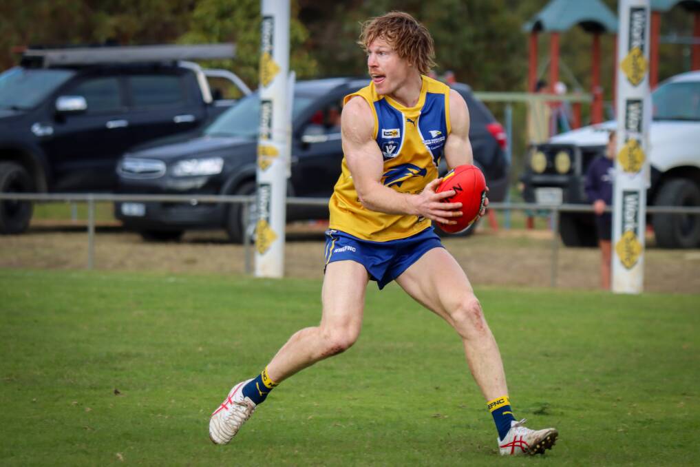 North Warrnambool Eagles captain Adam Wines kicked five goals against Port Fairy. Picture by Justine McCullagh-Beasy 