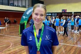 Warrnambool's Eva Ryan won a bronze medal playing for Victoria's under-17 netball side. Picture supplied 