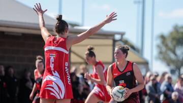 Alicia Blain in action for Cobden during the 2023 Hampden league grand final against South Warrnambool. Picture by Anthony Brady 