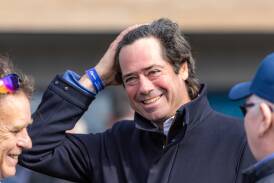 Former AFL chief executive officer Gillon McLachlan was among the carnival racing crowds on Wednesday, May 1. Picture by Eddie Guerrero 