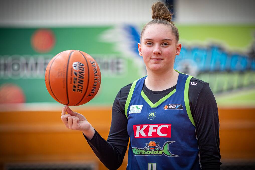 Warrnambool Mermaids' Eve Covey has a basketball in her hands most days as she strives to become the best player she can. Picture by Eddie Guerrero 