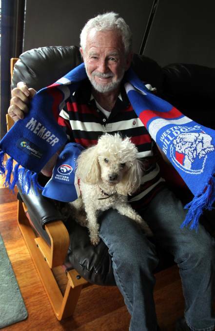 LONG WAIT: Former Footscray player Graham 'Curly' Ion at home in Wagga with pet dog Monet ahead on Tuesday. Picture: Les Smith