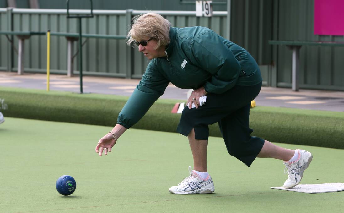 ON A ROLL: City Memorial's Lorraine Cumming releases her bowl during Tuesday Pennant action. Luminaries of the area's biggest club include David Wells, Brian Scott, Barbara Bibby and Annette Millard. Picture: Rob Gunstone