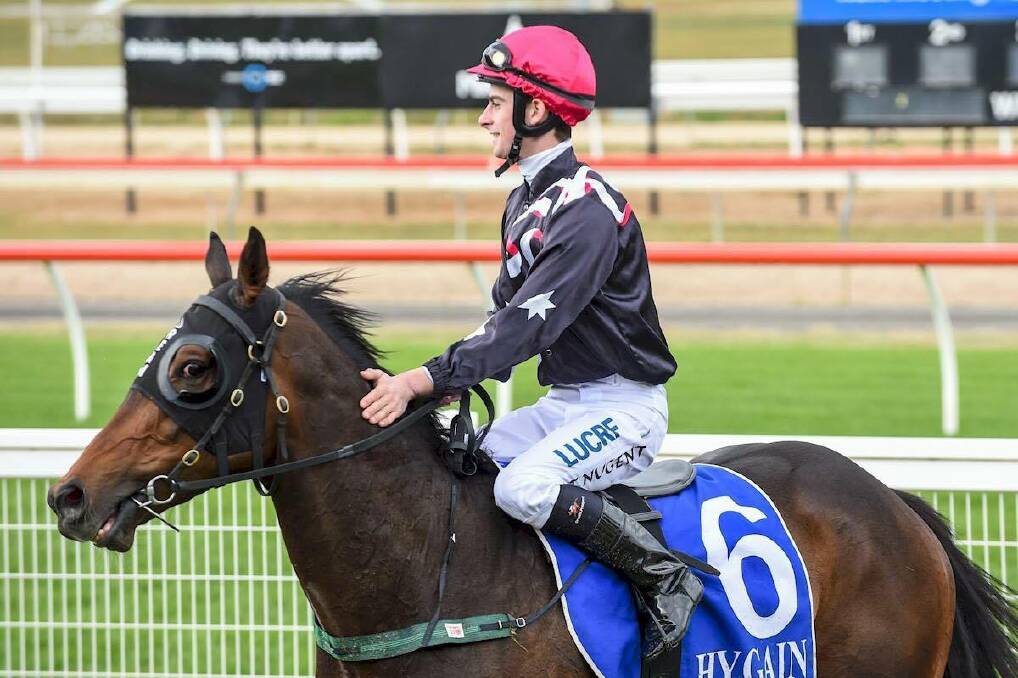 ON TOP: Former Brauer College Warrnambool student Teo Nugent rode his first race winner at Seymour on Sunday. Picture: Racing.com