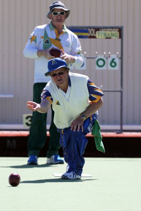 WATCHING: Trevor Bolden and teammate Peter Kampman are through to the finals of the division over 60 men’s pairs. Matches will be played at Dennington on Monday. 