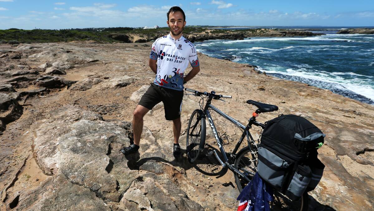 Geoffray Durante will ride from Warrnambool to Melbourne, as part of the Great Cycling Challenge. Picture: Rob Gunstone