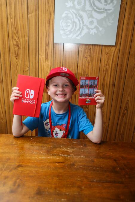 Warrnambool's Oliver Lack, 6, got to test drive the new Nintendo Switch in Melbourne on Sunday.