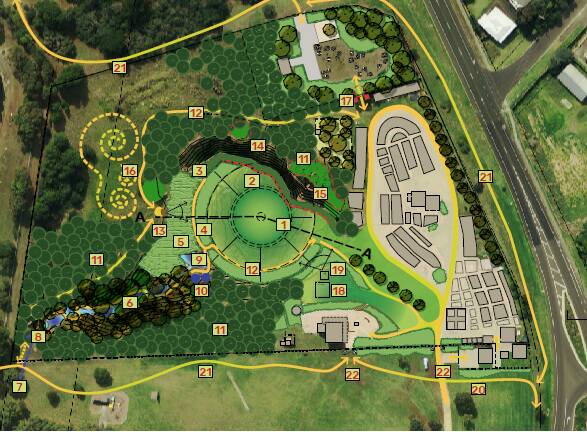 Vision: The master plan includes an amphitheatre, labyrinth, ponds and walking tracks.