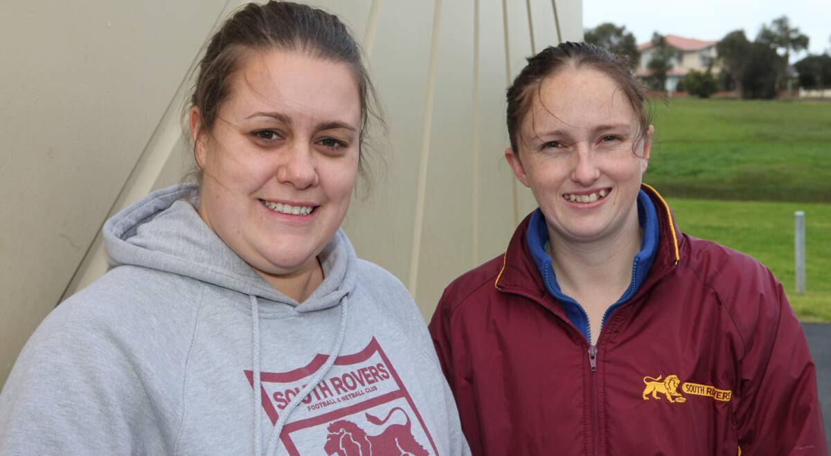 Team players: Holly Powell and Nicki Farmer give up their time to volunteer at the South Rovers Football Netball Club.