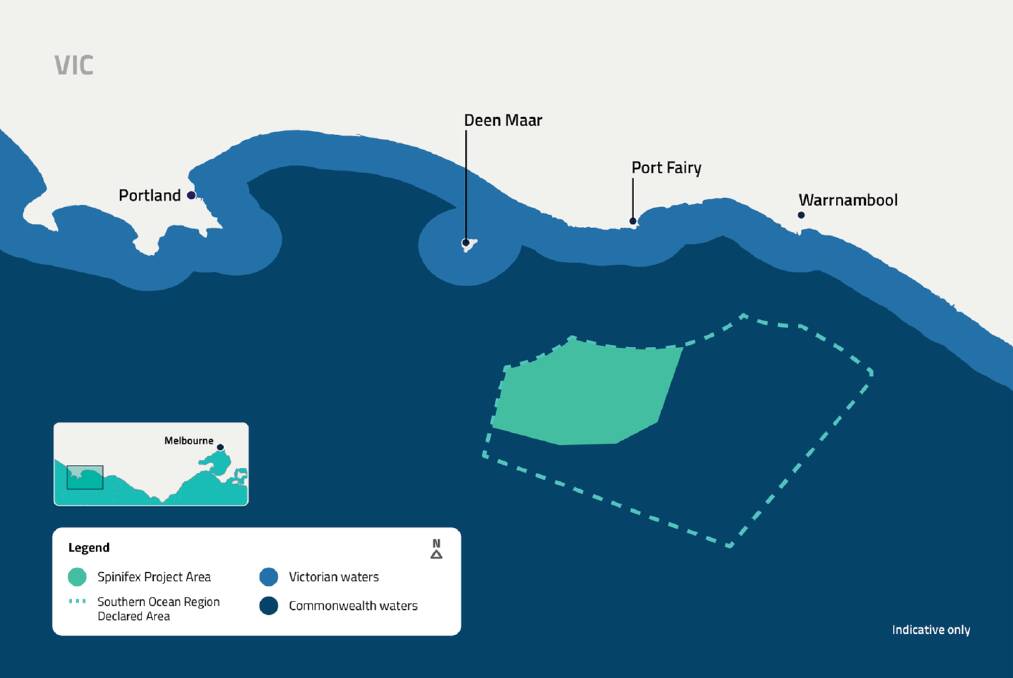 The preferred location for the Spinifex offshore windfarm will be closer to Port Fairy than Warrnambool. Picture supplied