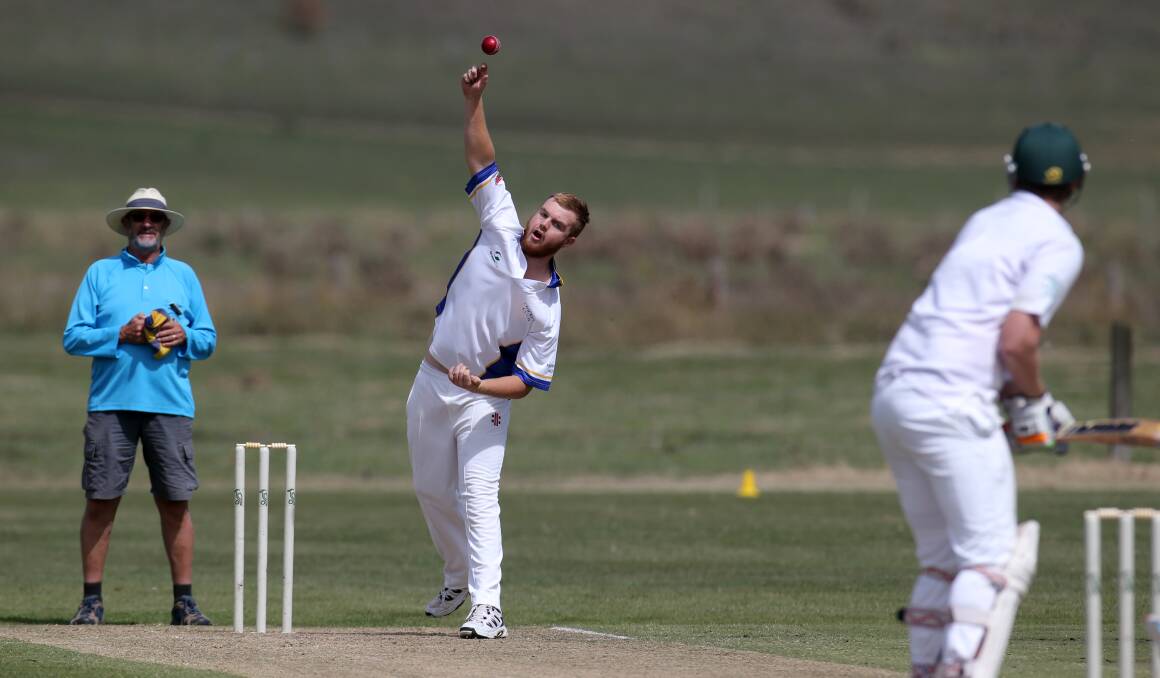RIGHT TRACK: Cobden bowler Jackson Rock and Bookaar batsman Rohan Symes. Rock has 10 wickets this season and is proving consistent with the bat.