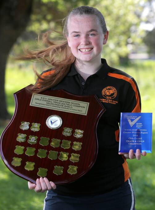 ON YOUR MARKS: Caytlyn Sharp enjoyed a lot of success at the SSV School Athletics titles, taking out the Girls Overall Track and Field championship. Picture: Rob Gunstone