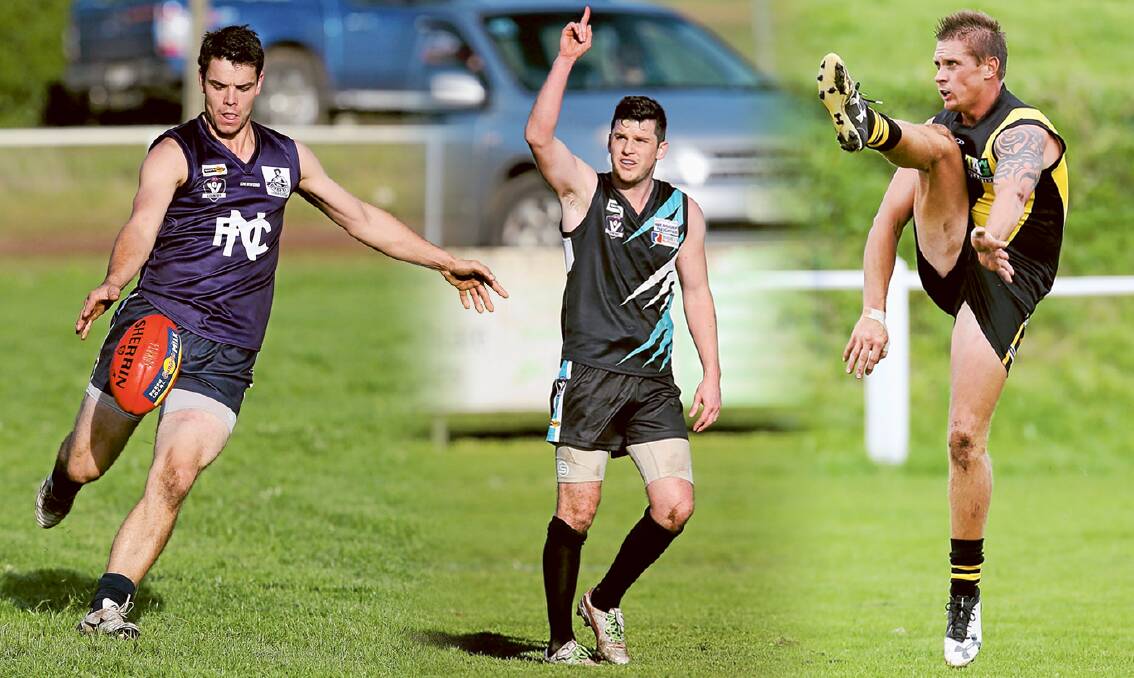 BEST OF THE BEST: Luke Weel, Sam Harkin and Jason Rowan feature in Nick Ansell's Warrnambool and District football team of the year.