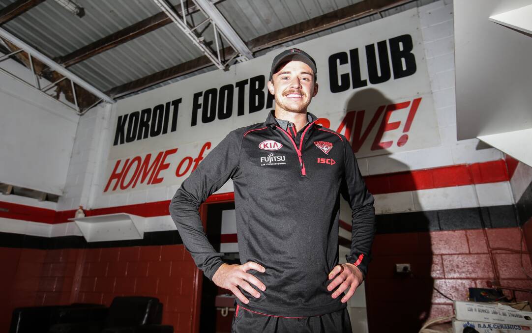 BACK IN TOWN: Koroit football export Marty Gleeson was back at Victoria Park to help talented mentor Adam Dowie lead the Koroit football academy on Friday night. Picture: Amy Paton