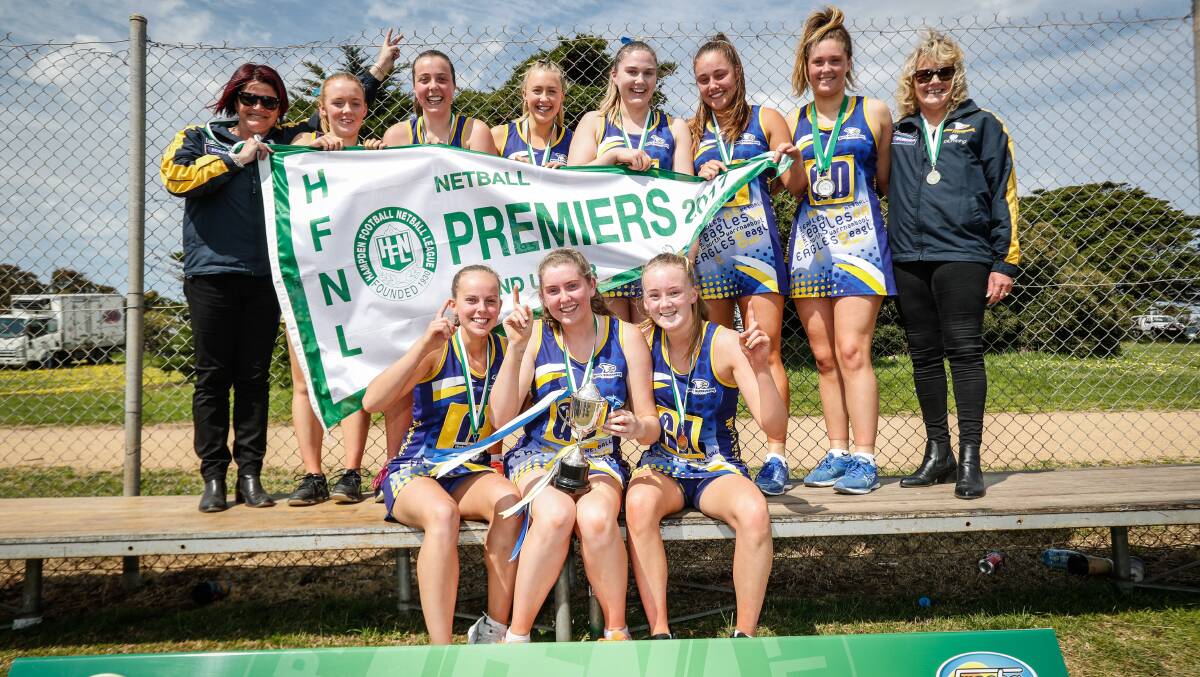 17 and under netball premiers North Warrnambool Eagles. Picture: Christine Ansorge
