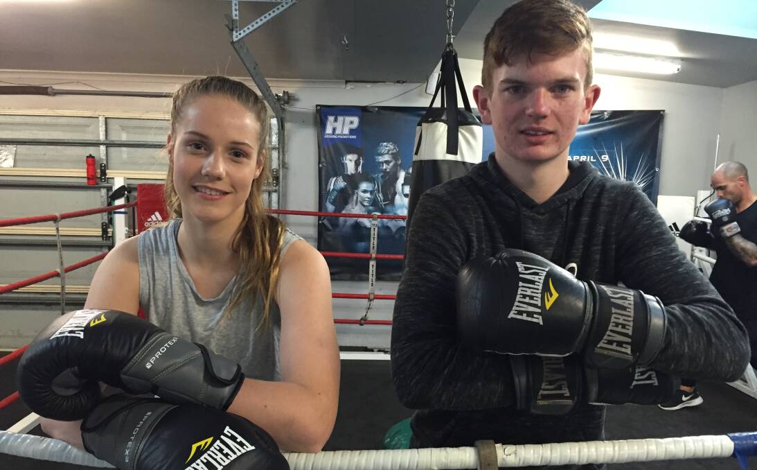 PACKING A PUNCH: Amy Gibbs and Alex Brock were successful in their respective fights last weekend in Tasmania. They are now turning their attention to a card in Melbourne next week. 