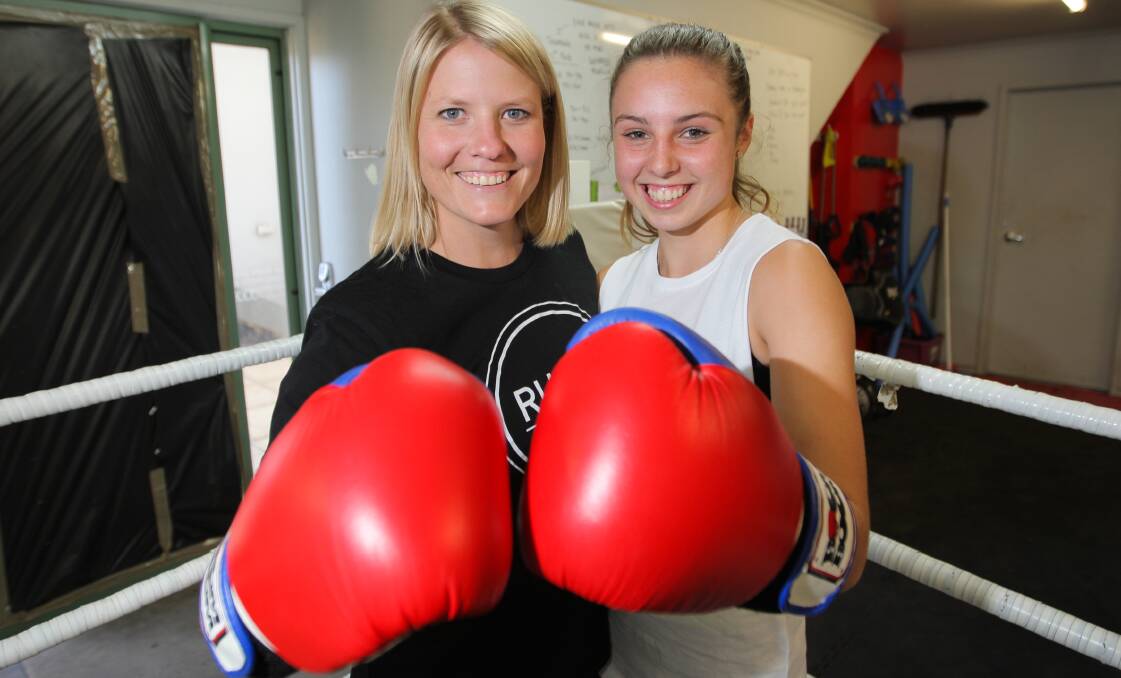 PICKING PUNCHES: Warrnambool's Bess Slater and Bella Rantall will travel to the Australian Institute of Sport. Picture: Morgan Hancock