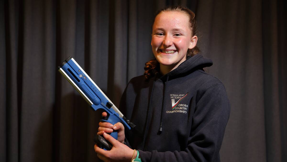 BIG EFFORT: Terang's Tully Watt last weekend became Australian champion in modern pentathlon. She is vying for a place at the 2018 Youth Olympics. 
