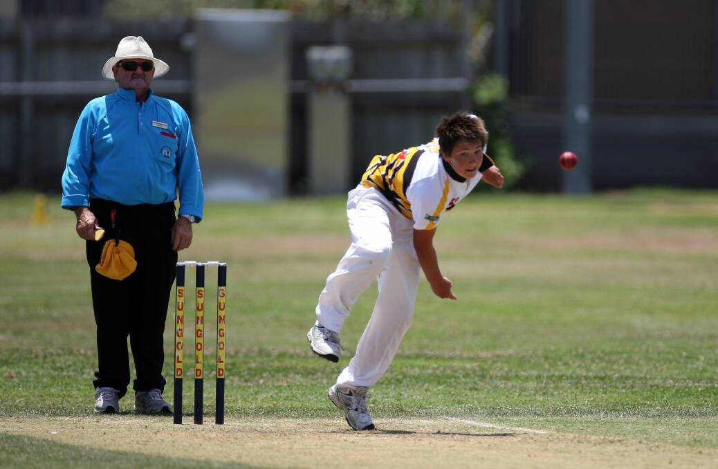 YOUNGER DAYS: Jimmy Elford bowls for Portland as a youngster at country week.