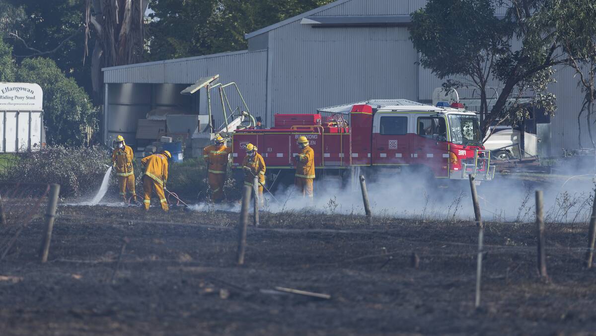 Firefighters battle a blaze. Picture: Paul Jeffers