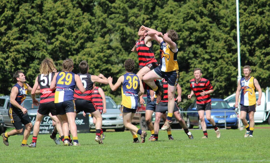 RISING TO THE TOP: Hawkesdale-Macarthur will contest a Mininera District reserves grand final against Penshurst. Picture: Tracey Kruger
