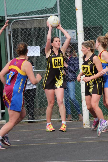 TRIUMPH: Georgia Muir led Woorndoo-Mortlake to a historic A grade netball premiership. Picture: Tracey Kruger.
