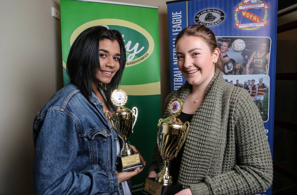 17 & Under netball runner up Lena Wright and winner Kate Ross. Picture: Christine Ansorge