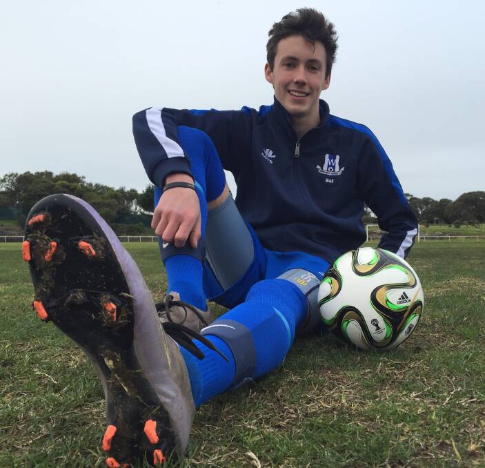 GOLDEN BOOTS: Rangers forward Ryan Bail is hitting his straps, notching a hattrick in Warrnambool's win over Creswick on Sunday. Picture: Nick Ansell
