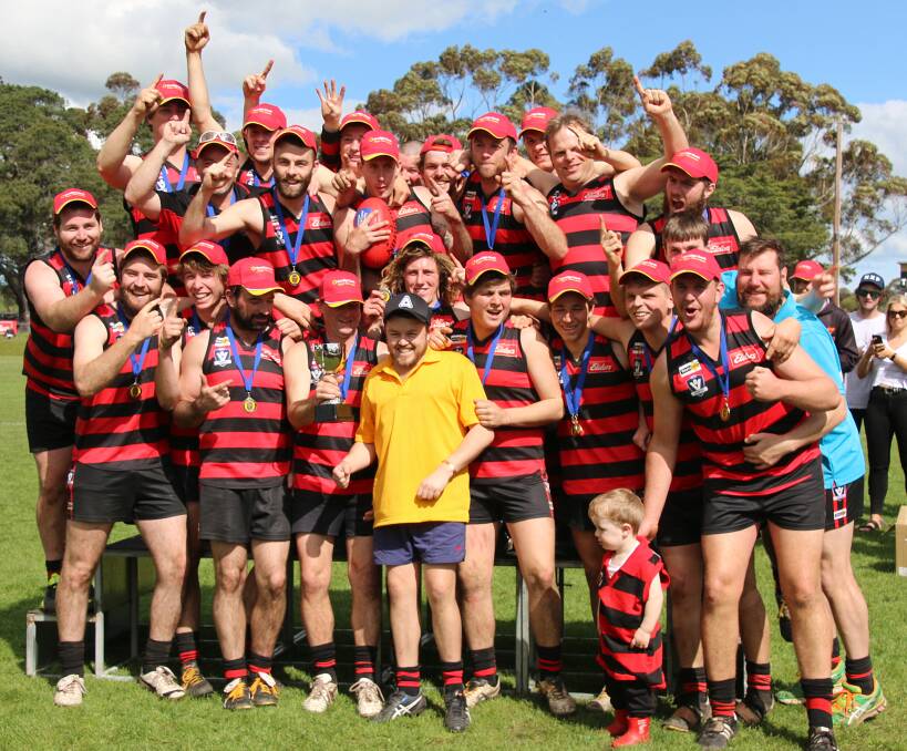 SEE THE BOMBERS FLY UP: Penshurst claimed a reserves premiership. Picture: Tracey Kruger