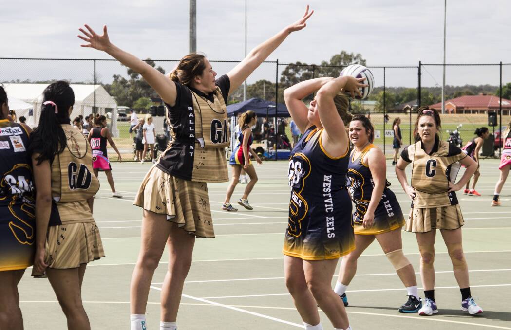 PUT IT UP: Two Framlingham netball teams will represent the south-west at 2016 Murrun Dhelk Statewide Koori Football and Netball Carnival in Bendigo this weekend.