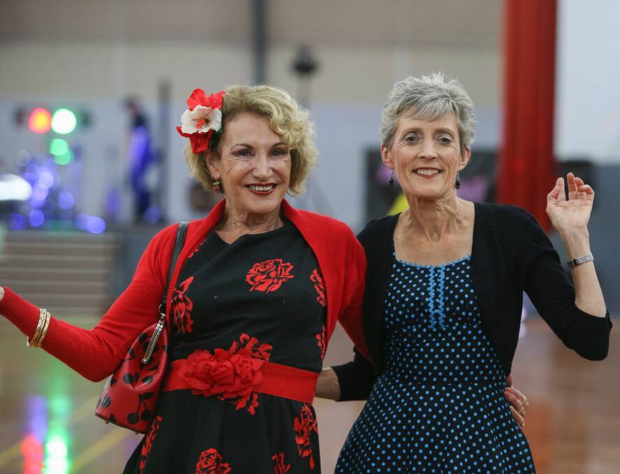 Girls night: Port Fairy's Anne McIlroy and Warrnambool's Helen Tasker were testing their heels on the dance floor during the Weekend Dance Festival.