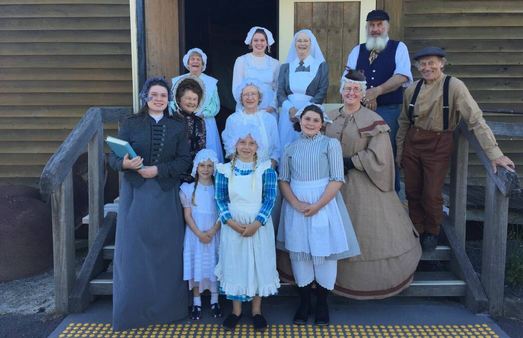 Timeless: Flagstaff Hill Maritime Village volunteers were showcasing the best of what's hot in fashion throughout the ages at an event that will run each Monday until the end of the month. Picture: Rebecca Riddle.