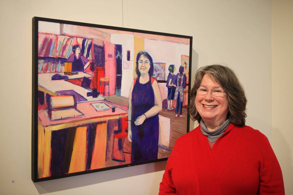 Returning: After a 30-year break from the brushes Warrnambool emerging artist Susan Hook found her spark at Factory Arts and is hosting her first solo exhibition 'Recent Paintings' at The Artery. Picture: Rebecca Riddle