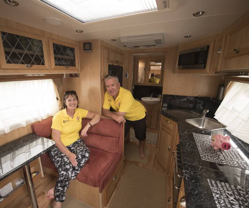 On the road: Campers Linda Bloffwitch and Grant Hanan hope sharing their travel tales at Discovery Park will also raise awareness for a much-loved cause. Picture: supplied