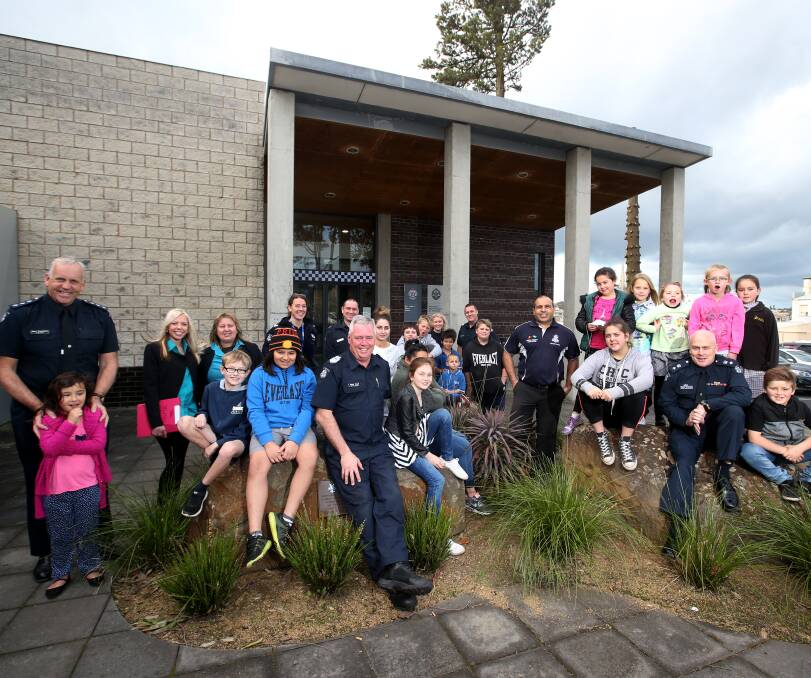 Positive policing: The Gunditjmara youth group tour the Warrnambool police station as part of the programe to build better community relations. Picture: Amy Paton