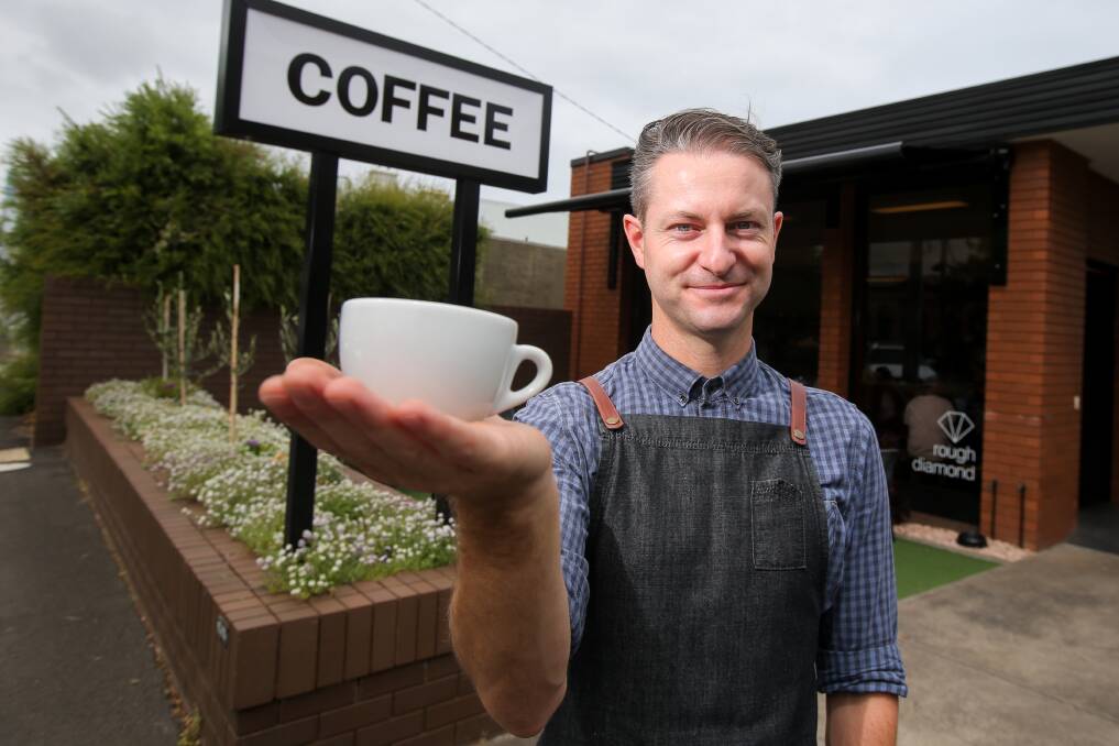 COFFEE TALK: Warrnambool's Rough Diamond cafe owner Henry Bird said Sunday trading could be a possibility if a reduction in penalty rates was introduced. Picture: Rob Gunstone.