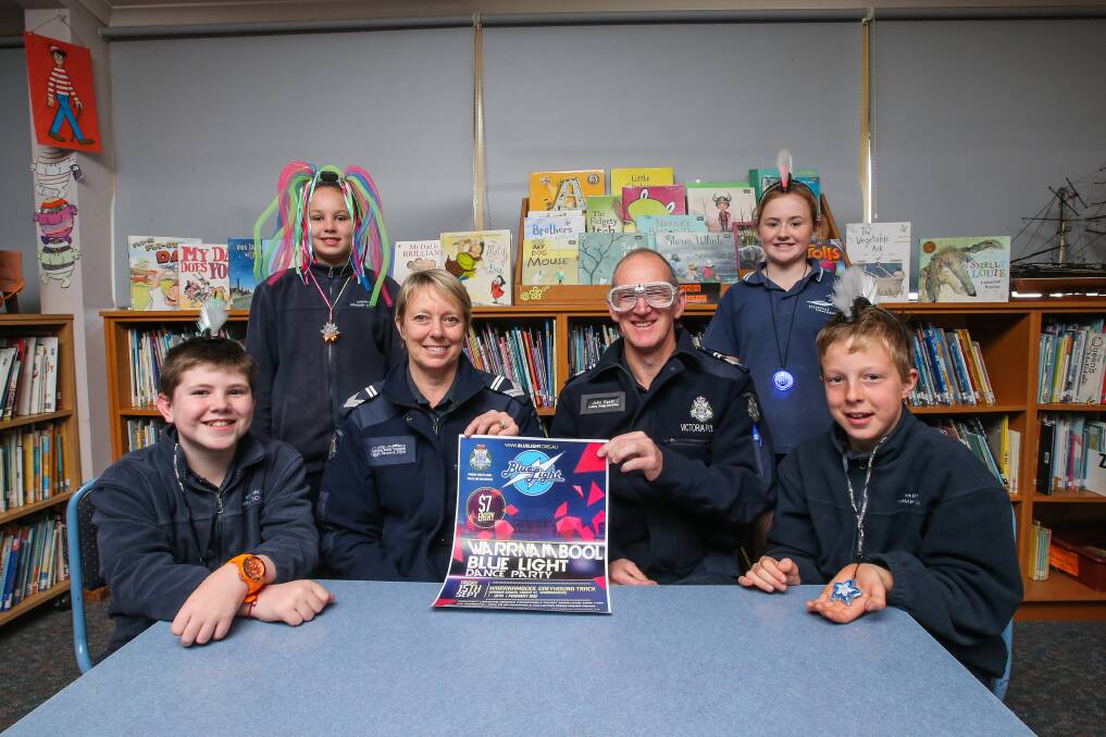 Dance party: Hudson Harris, 12, Kiana McCosh, 12, Trudy Morland, John Keats, Bridie Bath, 10, and Oliver Morland-Hunt are all excited for the upcoming bluelight disco. Picture: Morgan Hancock