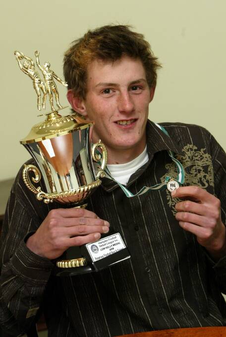 Young bomber: Aaron Harding, 2006 winner of the Reserves fairest and best, is organising a convoy of hay from South Australia to south-west Victoria. 