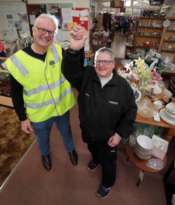 TEAMWORK: Koroit Lions Club president Alister Lumsden and Connect U manager Brenda Hampson are happy to help the community together. Picture: Rob Gunstone