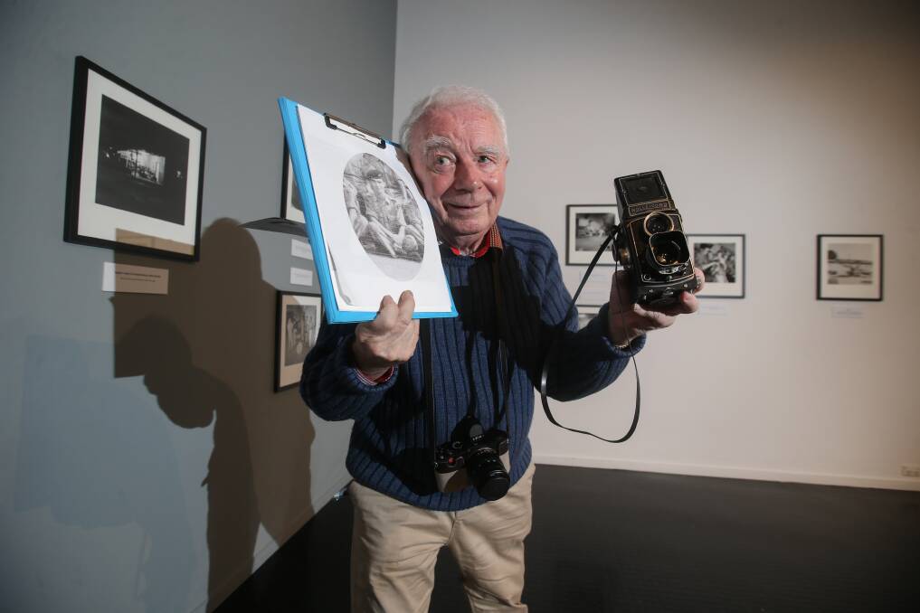 Selfie: Photo essayist former Warrnambool man Rob Suggett is exhibiting his 60-year-old memories from Puckapunyal at a photo essay at the warrnambool Art gallery this month. Photo: Amy Paton