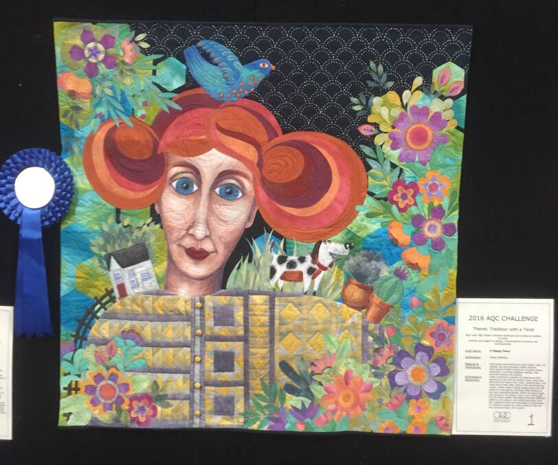 Tradition with a twist: In April 2016 Warrnambool artist Alison Withers won the Australasian Quilt Convention with her entry 'A Happy Place'.