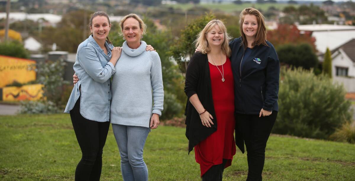 Lessons learnt: Warrnambool College teachers Meg Lumsden and mother Judy and Nicole Rock and daughter Taylor are sharing more than a love of education this Mother's Day. Picture: Amy Paton