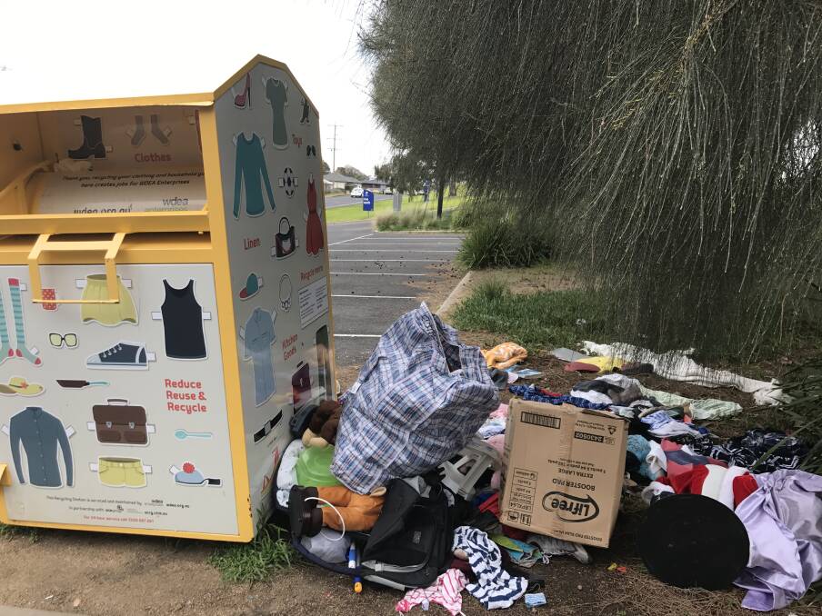 Not good enough: People need to change their habits - clothing collection bins are not for rubbish. Picture: Rebecca Riddle