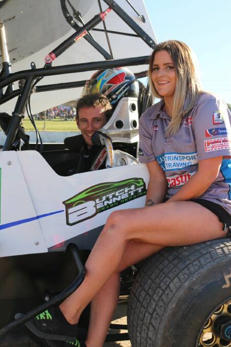 Avid fan: Skye Stevenson is ready to watch her 27th Grand Annual Sprintcar Classic, joining her driver partner Brock Hallett. Picture: Robert Lake